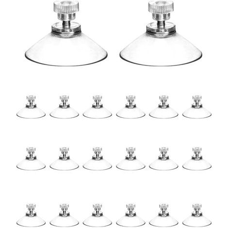 20 Pièces De Ventouse, Ventouses Pour Fenêtres, Ventouse Vitre, Ø 40mm Avec Écrou Moleté, Pour Tissu D'ombre De Voiture, Bain Porte (1/5)