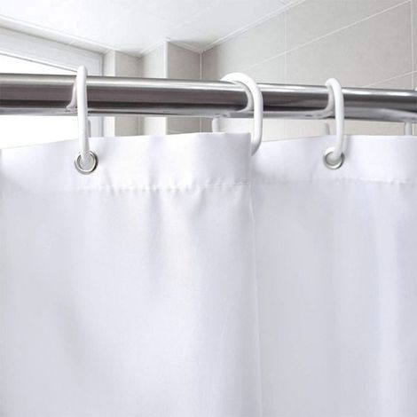 Rideau De Douche - 180x200 Cm - Polyester 100 - Anti-Moisissure - Lavable En Machine - Avec 12 Anneaux (1/4)