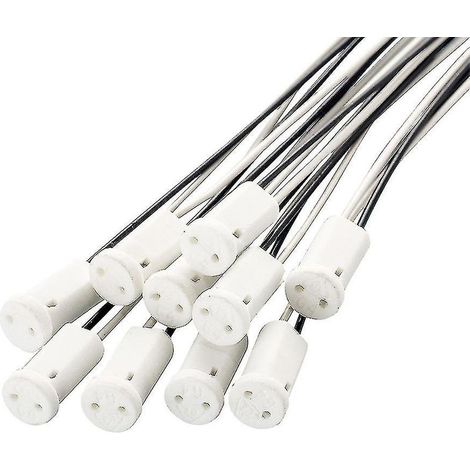 Lot de 10 connecteurs spéciaux à culot G4 et douille G4 avec tête en céramique pour lampes halogènes à diodes électroluminescentes. (1/5)