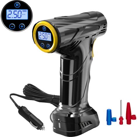 Pompe à air portable pour voiture, 120 W avec manomètre et lumière LED, (120 W) (1/4)