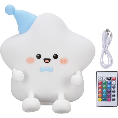 Veilleuse LED Étoile Silicone Rechargeable Télécommande Lumière RGB Chaude Sans Fil Design Déco Chambre Salon (1/5)