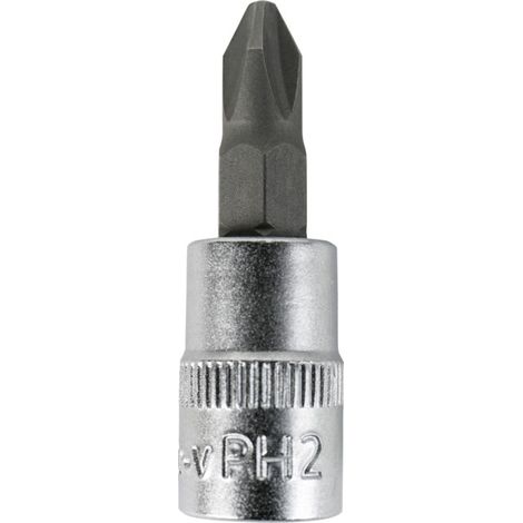 Douille pour embouts Phillips 1/4" STIER, PH 2 (1/2)