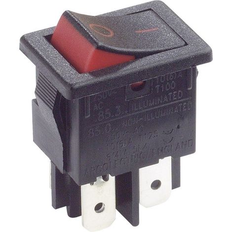 Arcolectric (Bulgin Ltd.) H8550XBAAA Wippschalter H8550XBAAA 250 V/AC 10 A 2 x Aus/Ein  rastend 1 St