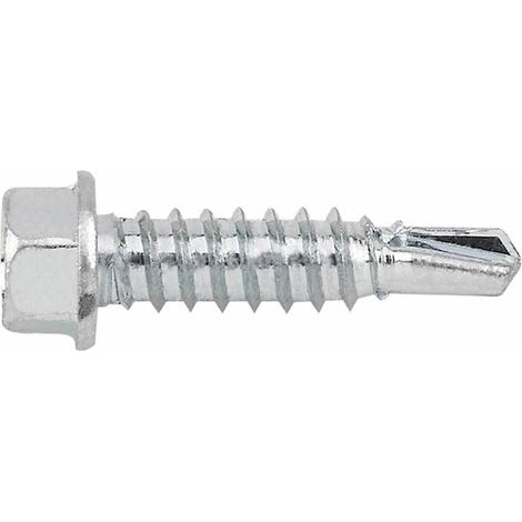 Vis autoperceuse - Tête hexagonale - Pointe foreuse reduite - Zingué 6,3 x 25 - Boite de 500 (1/2)