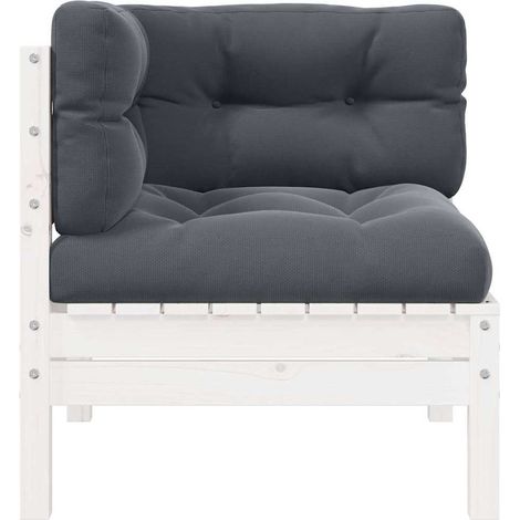 Maison Exclusive - Garten-Ecksofa mit Kissen Weiß Massivholz Kief (1/4)
