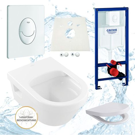 Grohe Vorwandelement Rapid 3in1 Architectura WC spülrandlos Drückerplatte Drücker weiß (1/5)