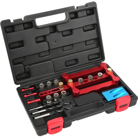 Jeu de gabarits de perçage en alliage d'aluminium avec échelle pour le travail du bois (1/5)