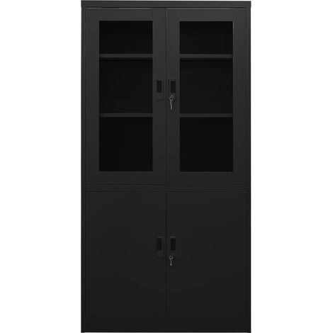 Maison Exclusive - Armadio per Ufficio Nero 90x40x180 cm in Acciaio