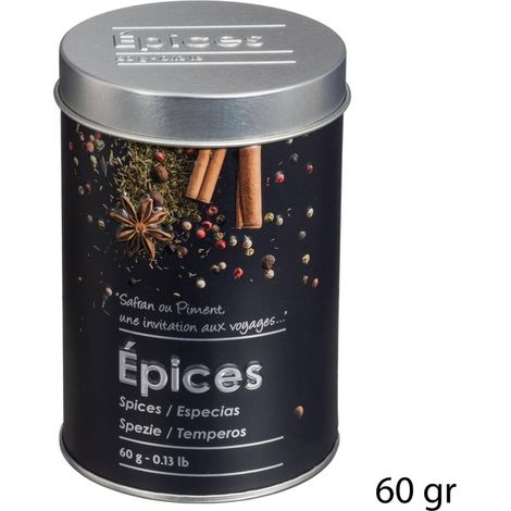 Scatola per spezie 60g in metallo black edition nero - 5five (1/4)