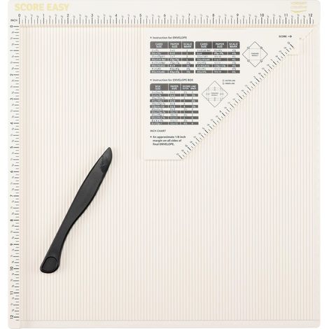 Vaessen Creative Scoring Board Score Easy, Creazione di Biglietti e Hobby Creativi con Osso Piega Carta e Guida per la Misurazione, Bianco, 12'' x 12'' (1/5)