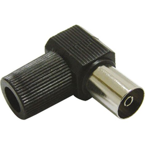 Conector TV Hembra acodado negro