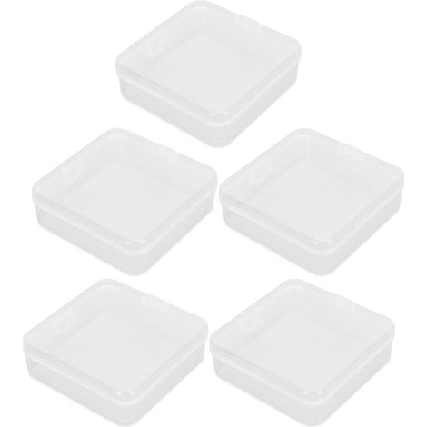 Boîte de rangement pour éponges de maquillage, 5 pièces, ABS transparent résistant, lisse et durable, coffret à ongles pour famille, bureau, voyage (1/5)