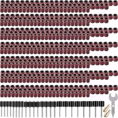 531 Pièces Tambour de Poncage Ensemble pour Dremel Outils Rotatifs, avec 504 Pièces Tambour de Poncage 24 Pièces Tambour Mandrinet 2 Pièces Mandrin à Serrage Automatique (1/5)