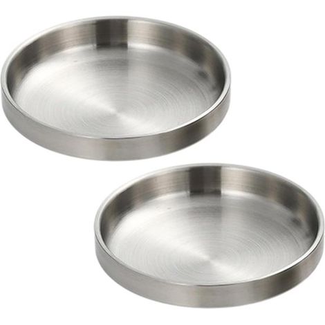 Arenero de 2 piezas,comedero de acero inoxidable para gatos,arenero de metal 304,resistente a caídas (1/5)