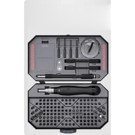 (145 pièces)Ensemble de tournevis électriques portables rechargeables multifonctionnels avec affichage de puissance et éclairage LED avant (1/5)