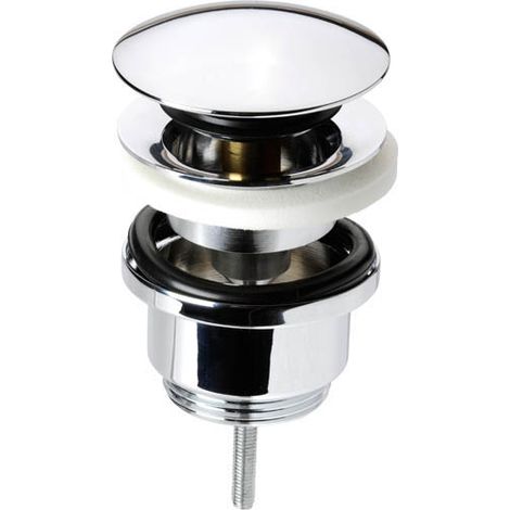Nicoll – Bonde de lavabo universelle clapet à commande manuelle – Laiton chromé – Hauteur 39mm – Débit 39 l/min – Compatible vasques fines et épaisses (1/4)