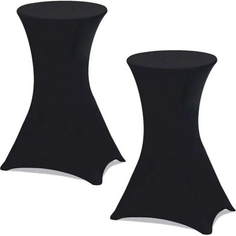 2er-Set schwarze Bezüge für 110 cm klappbaren Stehtisch (schwarz) (1/4)