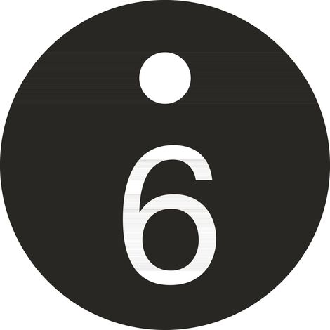 Schlüsselnummer - ø 25, Nummer 6, Aluminium schwarz eloxiert
