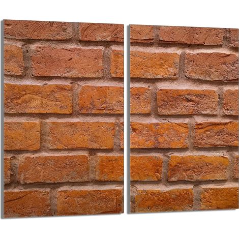 Glasschutzplatte für Herd 2x30x52 Brick