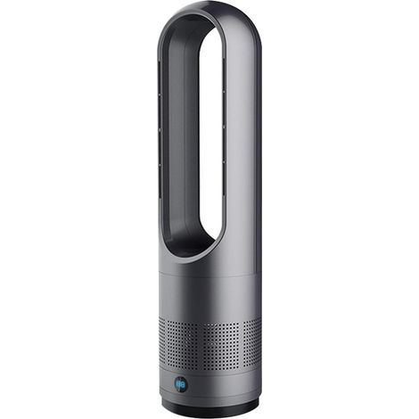 Ventilateur tour sans pales, 18pouces, refroidissement uniquement, 8 vitesses, minuterie de 8 heures, rotation à 80°, affichage LED, adapté aux pièces à domicile et aux bureaux (cendre de titan (1/4)