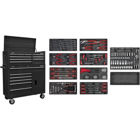Sealey AP41STACKBCOMBO American PRO Tool Chest Combination with 117pc Tool Kit - Black