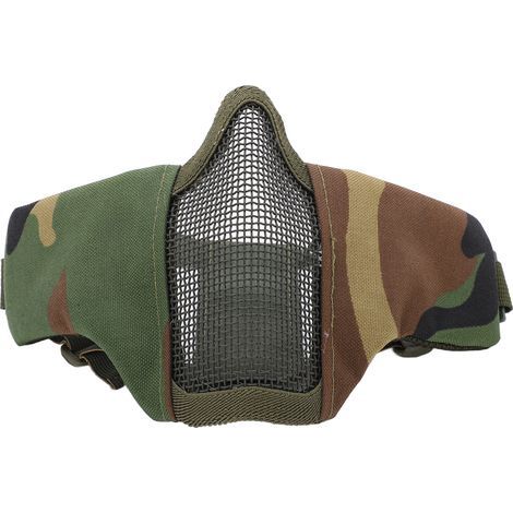 Atmungsaktive, schützende Halbmaske aus Stahlgewebe, militärischer Ausführung, für Jagd, Schießsport und Dschungelaktivitäten. (1/5)