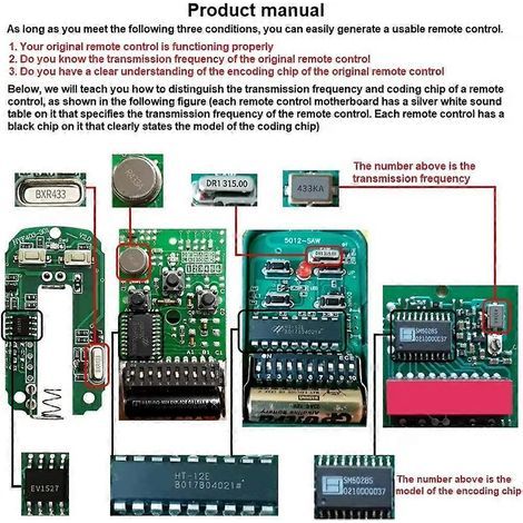 Copieur de télécommande de garage 280-868 MHz, télécommande sans fil multifréquence pour ouvre-porte universel, vert (1/5)