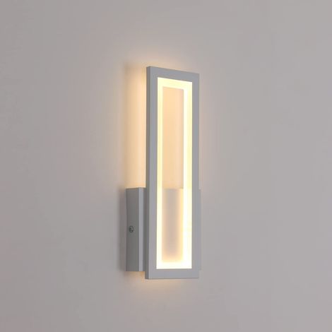 MINKUROW LED-Wandleuchte, 16 W, einfache, moderne LED-Wandleuchte, rechteckige Acryl-Innen-LED-Wandleuchten für Wohnzimmer, Schlafzimmer, Treppen, Flur, Warmweiß 3000 K (Weiß) (1/5)