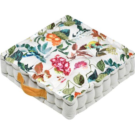 Coussin de sol imprimé à fleurs 45x45x10cm