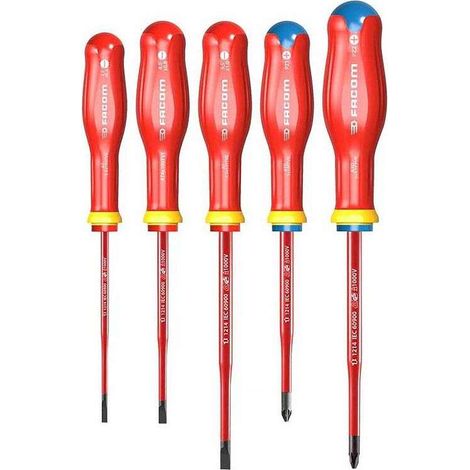 Herramienta del electricista Facom atd.j5tvepb aislado 1000V 5 piezas