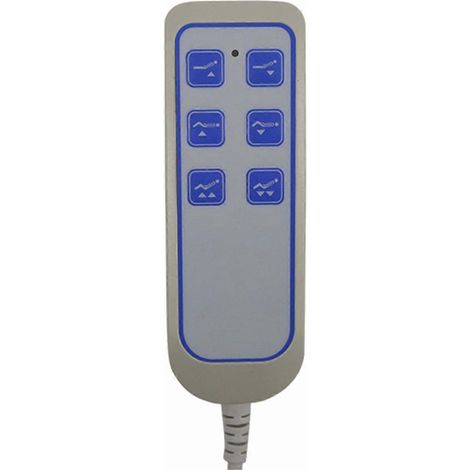 Télécommande SK-04 pour fauteuil releveur, étanche IP66, avec tige de poussée électrique et prise à 8 broches et 9 conducteurs. (1/5)