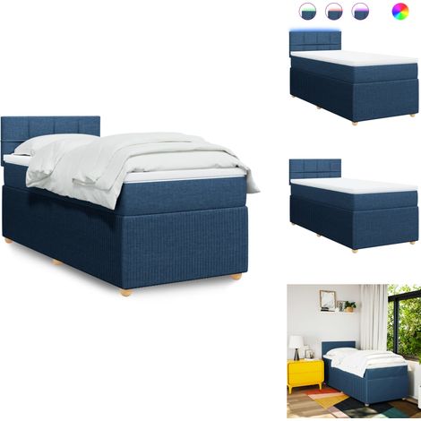 Boxspringbett mit Matratze Blau 80x200 cm Stoff - Boxspringbett - Boxspringbetten - Bett - Bettgestell (1/5)