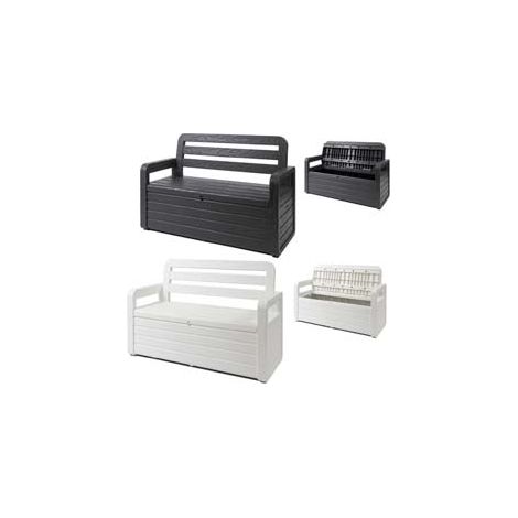 PANCHINA FOREVERSPRING DA ESTERNO CON BAULE ART.599P cm.132,5x58x89h., nero/antracite TOOMAX