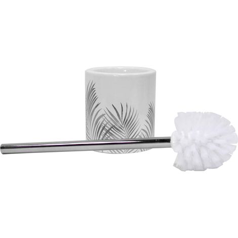 Brosse de toilette Orbella blanc et argent (1/2)