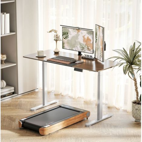 Bureau assis-debout électrique 70-118 cm en acier blanc, 2 moteurs, modulable pour bureau FloraGrace (1/5)