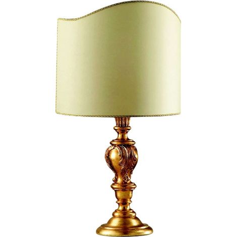 Lume In Legno Classico Oro Con Paralume 1 Luce Piviero