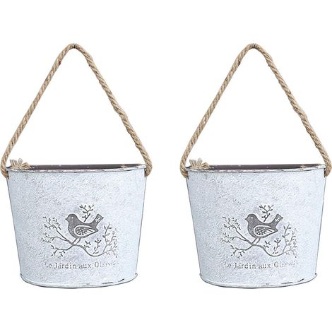 Hängender Blumentopf aus Metall, dekorativer Wandbehang, Vintage-Hängekorb, für den Innenbereich