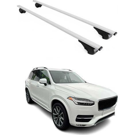 OMAC Dachträger Querträger für Volvo XC90 II 2015-2019 Pre-FL – Abschließbar – Max. 75 kg – 2 Stangen Stahl Silber (1/5)