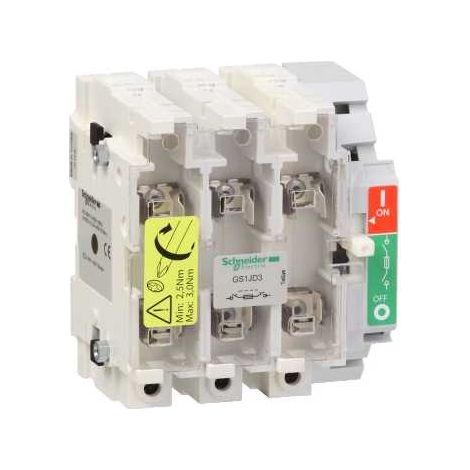 Schneider ELECTRIC Telemecanique GS1 JD3 - BLOC DE BASE INTERRUPTEURSECTIONNEUR FUSIBLE GS1 3P 3 F NFC 100 A (1/4)