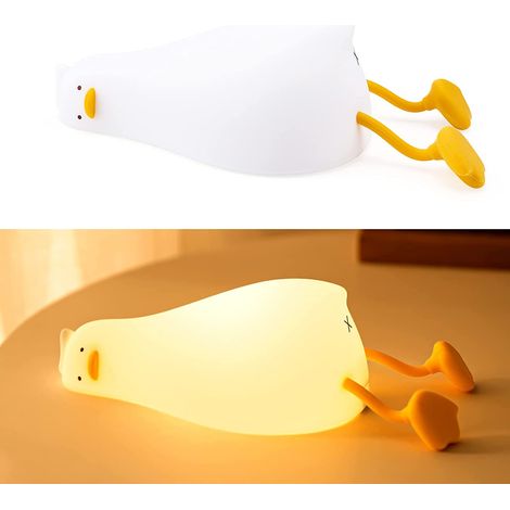 Luz de noche de silicona para habitación infantil, lámpara de noche Peace Duck, lámpara de noche recargable para niños. (1/5)