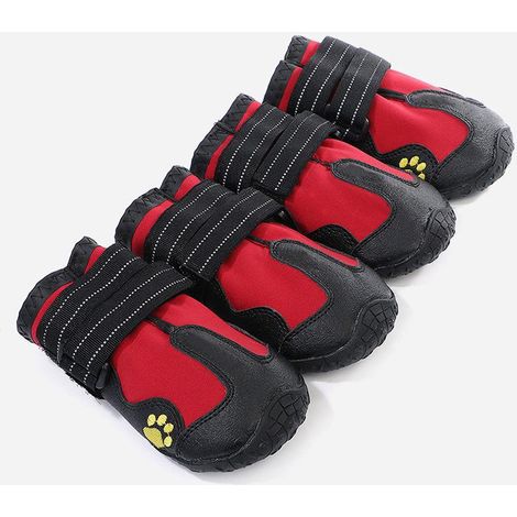 Bottes de protection pour chien 7,5x6,4cm, chaussures imperméables avec sangles réfléchissantes réglables, adaptées aux races moyennes et grandes (1/5)
