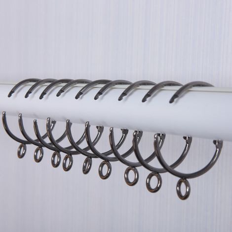 Set mit 10 offenen Metall-Gardinenringen, 3,8 cm Innendurchmesser, mit dekorativen Ösen für Fenstergardinen und Duschvorhänge (1/4)