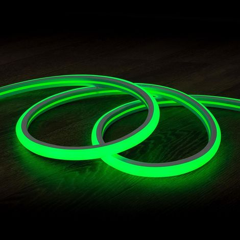 Gaine Néon LED Flexible Dimmable 7.5W/m 220V AC 120LED/m Semi-circulaire 180° Verte IP67 sur Mesure Coupe tous les 100cm 4 m (1/5)