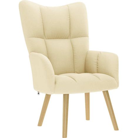 Sillón de relax de tela color crema