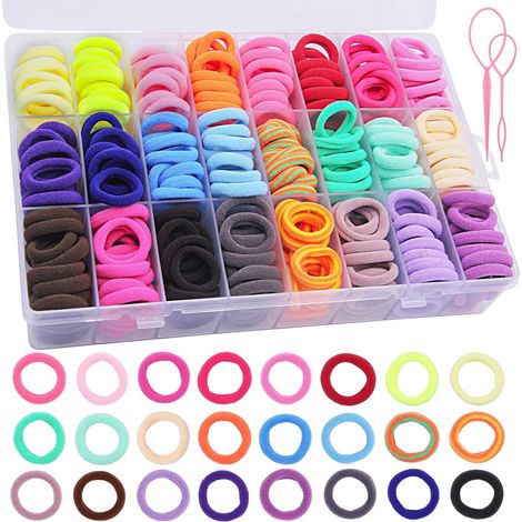 Chouchou Cheveux Fille, 408 Pièces 24 Couleurs Mini Élastique Cheveux  Mini Format, avec Organisateur, pour Enfants Filles (1/5)