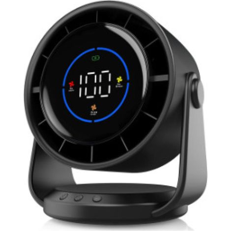 Ventilador superpotente y silencioso: 100 velocidades de viento, cabezal giratorio de 105°, ventilador portátil recargable por USB, ideal para la oficina, el hogar, el dormitorio y el coche. (1/5)