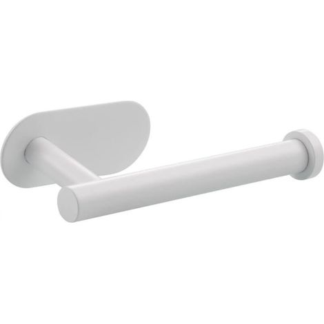 Weißer Toilettenpapierhalter aus Edelstahl, 16,5 cm lang, für Bad oder Küche, zur Wandmontage, kann ohne Bohren an die Wand geklebt werden, 1 Stück
