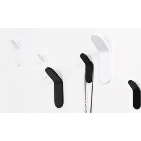 Patère murale Tik 7012 noire mate 25x80x30 mm accroche vêtements entrée design moderne pratique