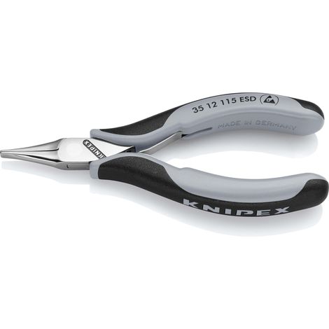 KNIPEX 35 12 115 ESD Pince de préhension pour l'électronique ESD avec charnière entrepassée avec poignées multimatières 115 mm