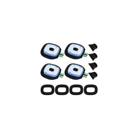 Wiederaufladbare LED-Leuchten per USB für Strickmützen, 4er-Pack, mit drei Helligkeitsstufen (hell, mittel, schwach). – Crezuo
